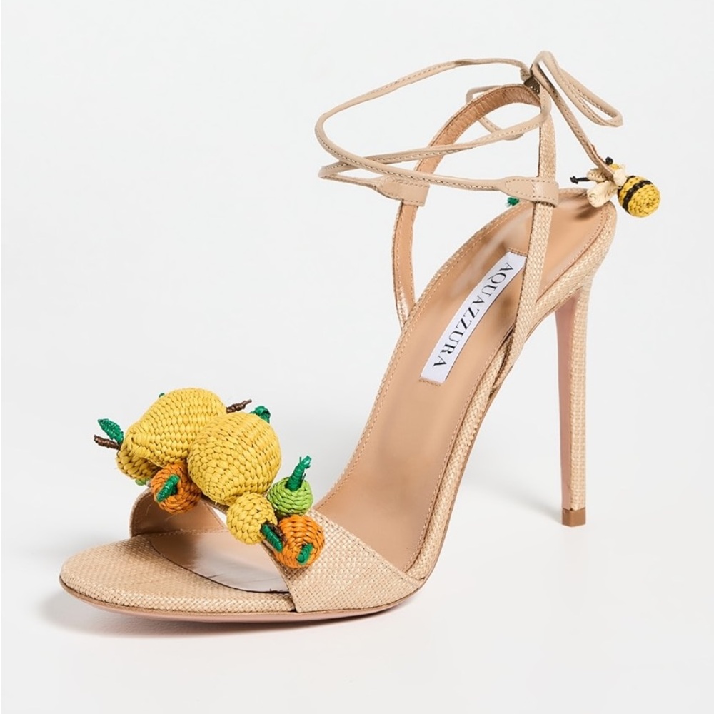 New Aquazzura Citrus Punch Sandals 105mm 35 $1,150